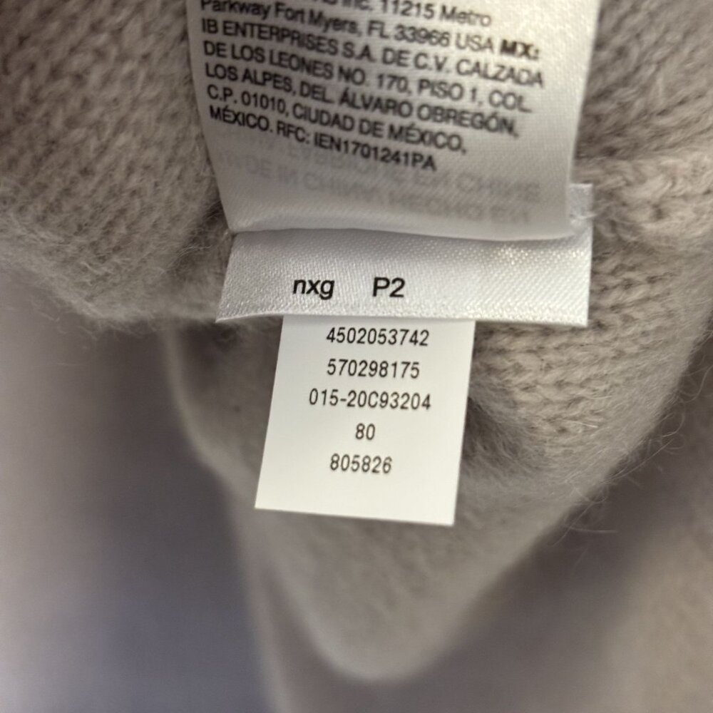 Chicos Beige Cowl Neck Long Sleeve Sweater Size 3 (16) Ribbed Hem 100 % Cashmere - Picture 12 of 12